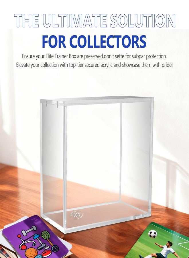 DEDC 1 Pack Acrylic ETB Display Case, Compatible with Elite Trainer Box, 6+5mm Thick Walls, Stackable UV Protection, Stackable Standard ETB Protector for Collectors (Sliding Lid) - Image 5